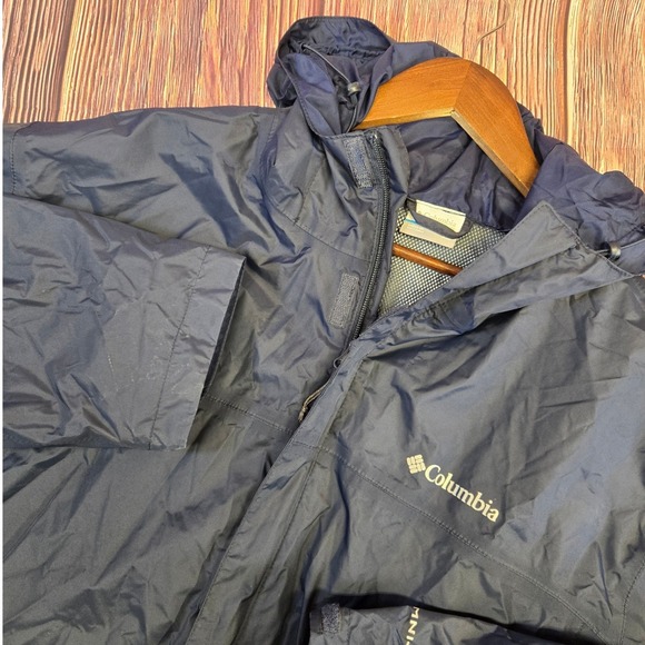 Columbia Other - Columbia Rain Jacket Mens XXL Navy Blue Omni-Tech Waterproof Hooded Shell